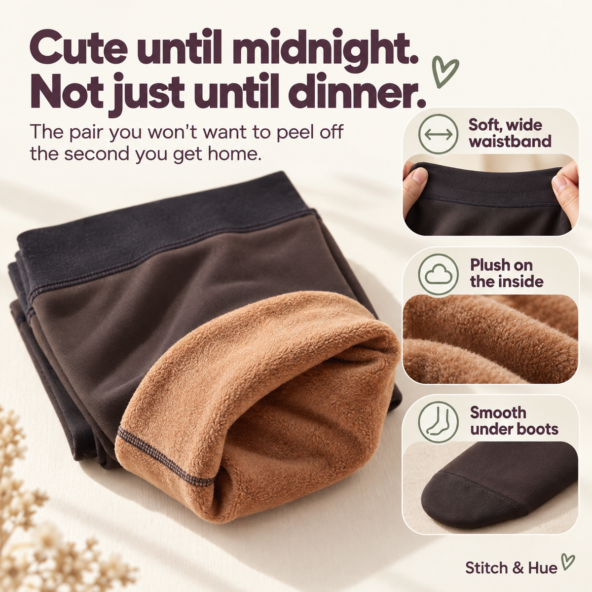 STITCH AND HUE SHAPING FLEECE TIGHTS
