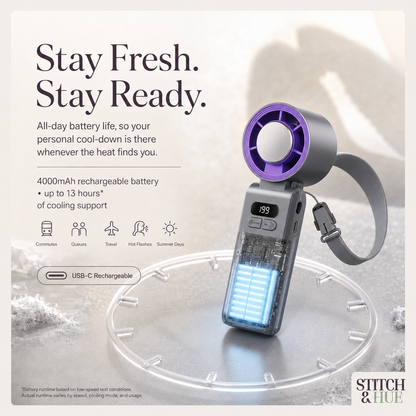 STITCH AND HUE ICYCOOL™  HANDHELD COOLING FAN