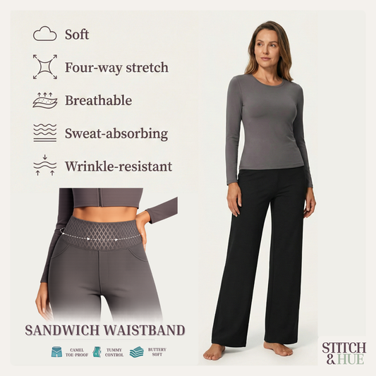 STITCH AND HUE WORK YOGA PANTS