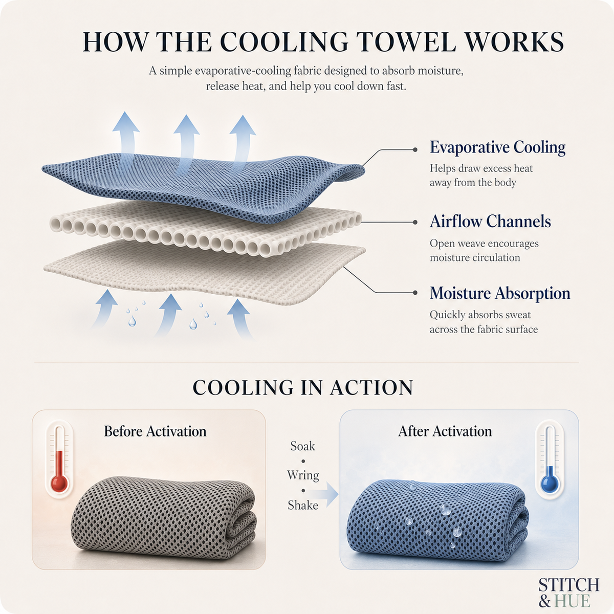 STITCH AND HUE COOLING TOWEL