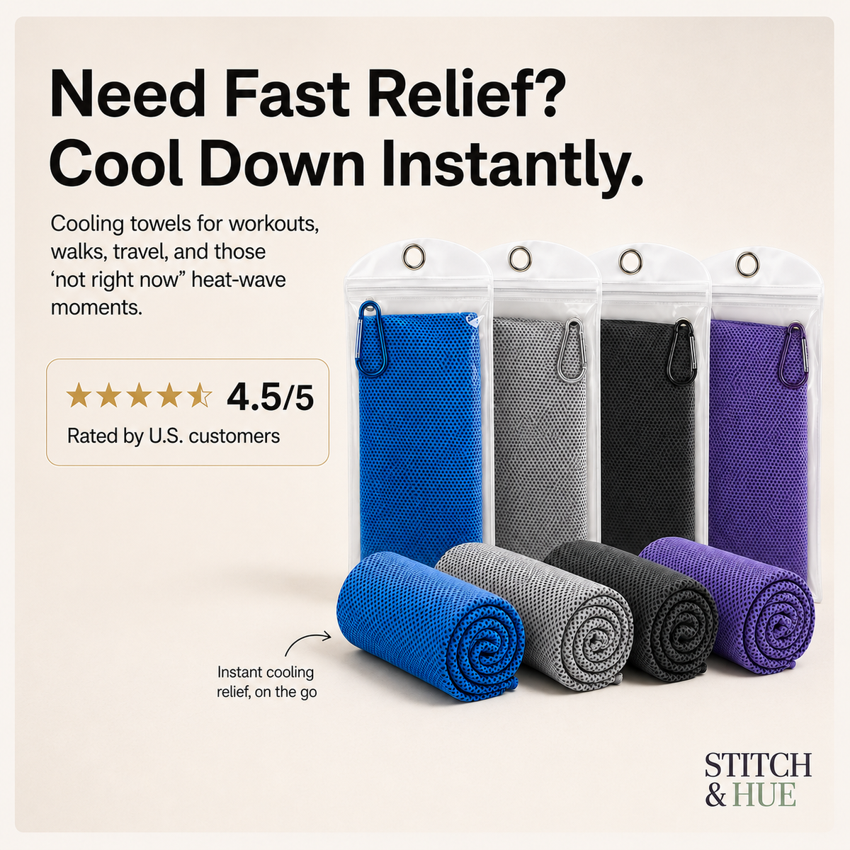 STITCH AND HUE COOLING TOWEL