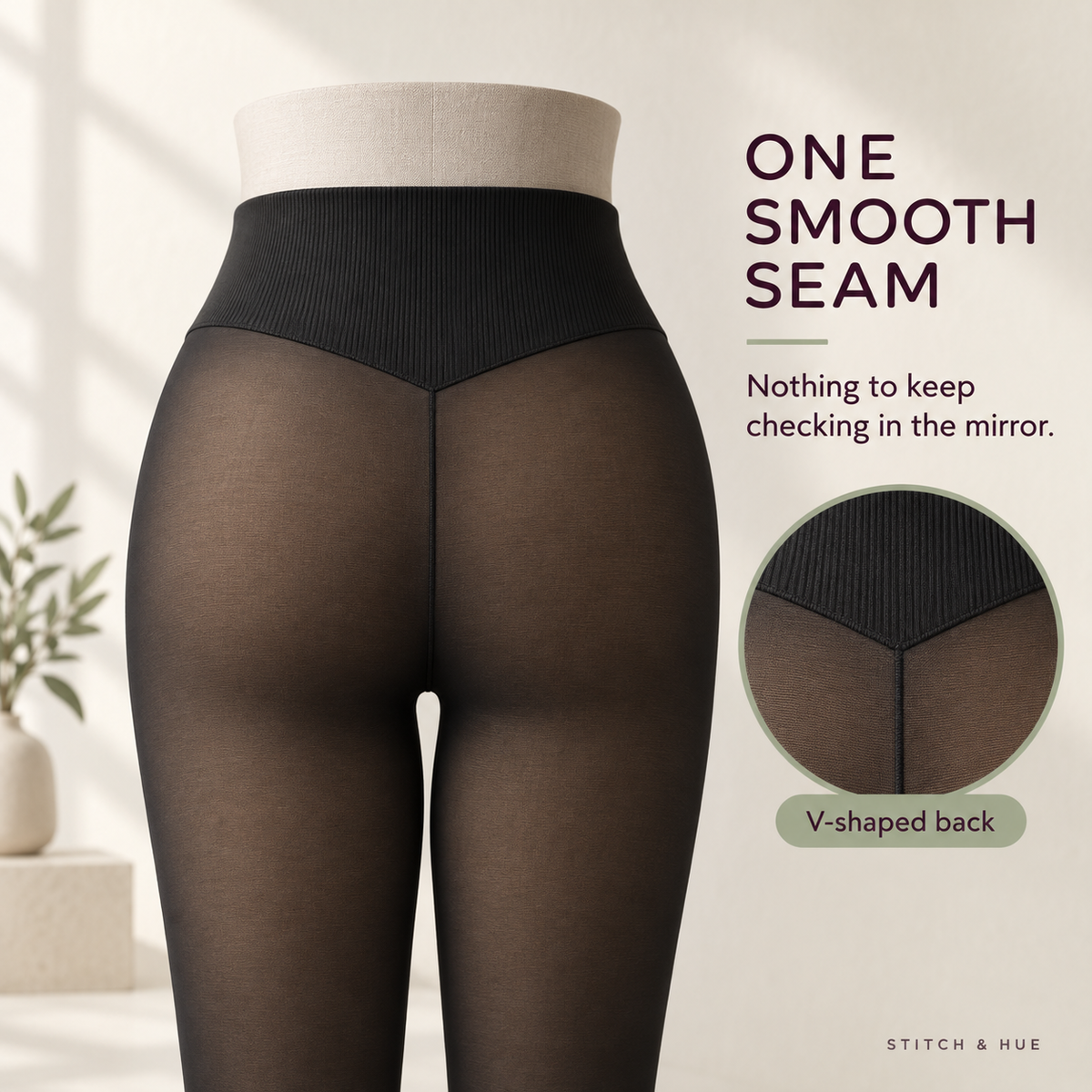 STITCH AND HUE SHAPING FLEECE TIGHTS