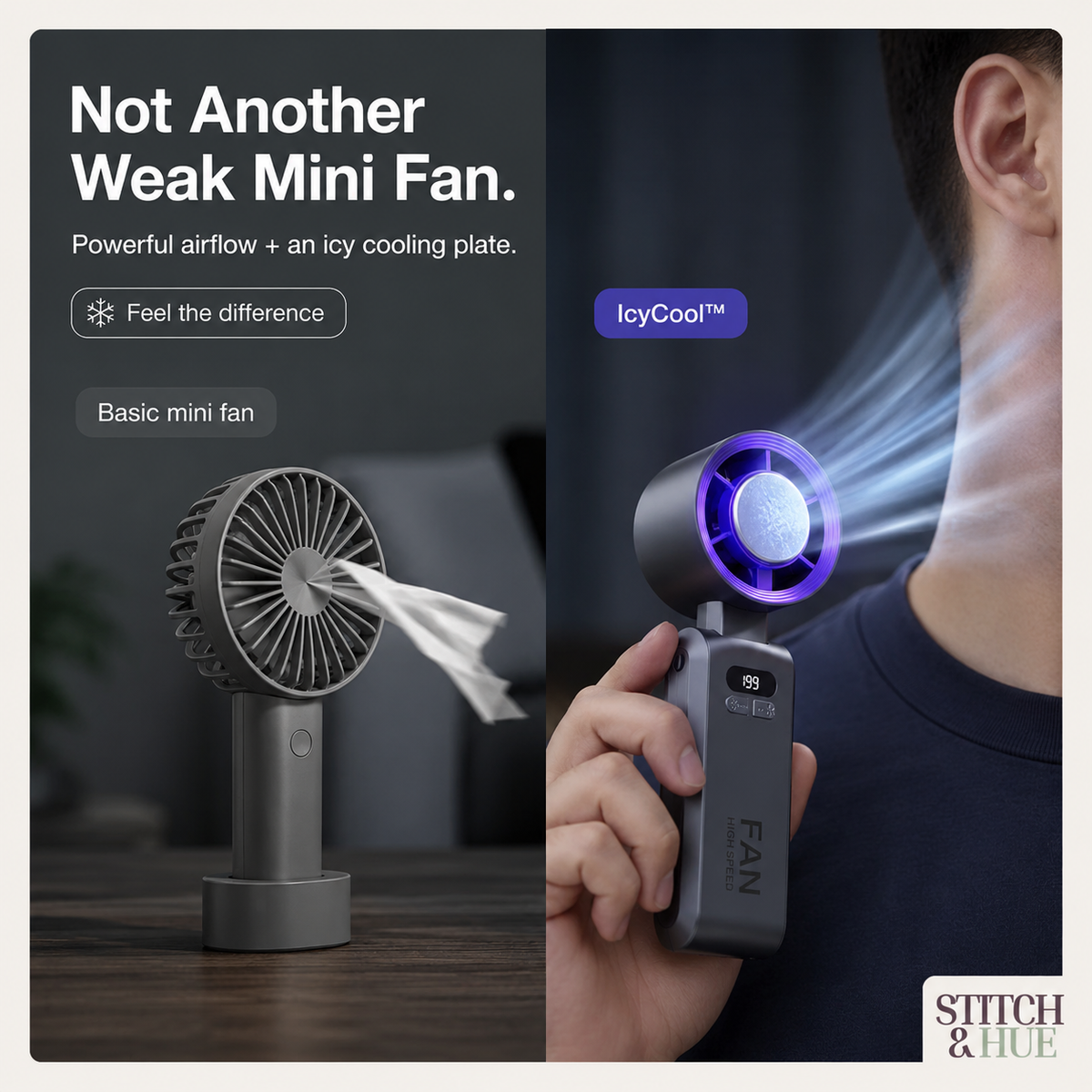 STITCH AND HUE ICYCOOL™  HANDHELD COOLING FAN