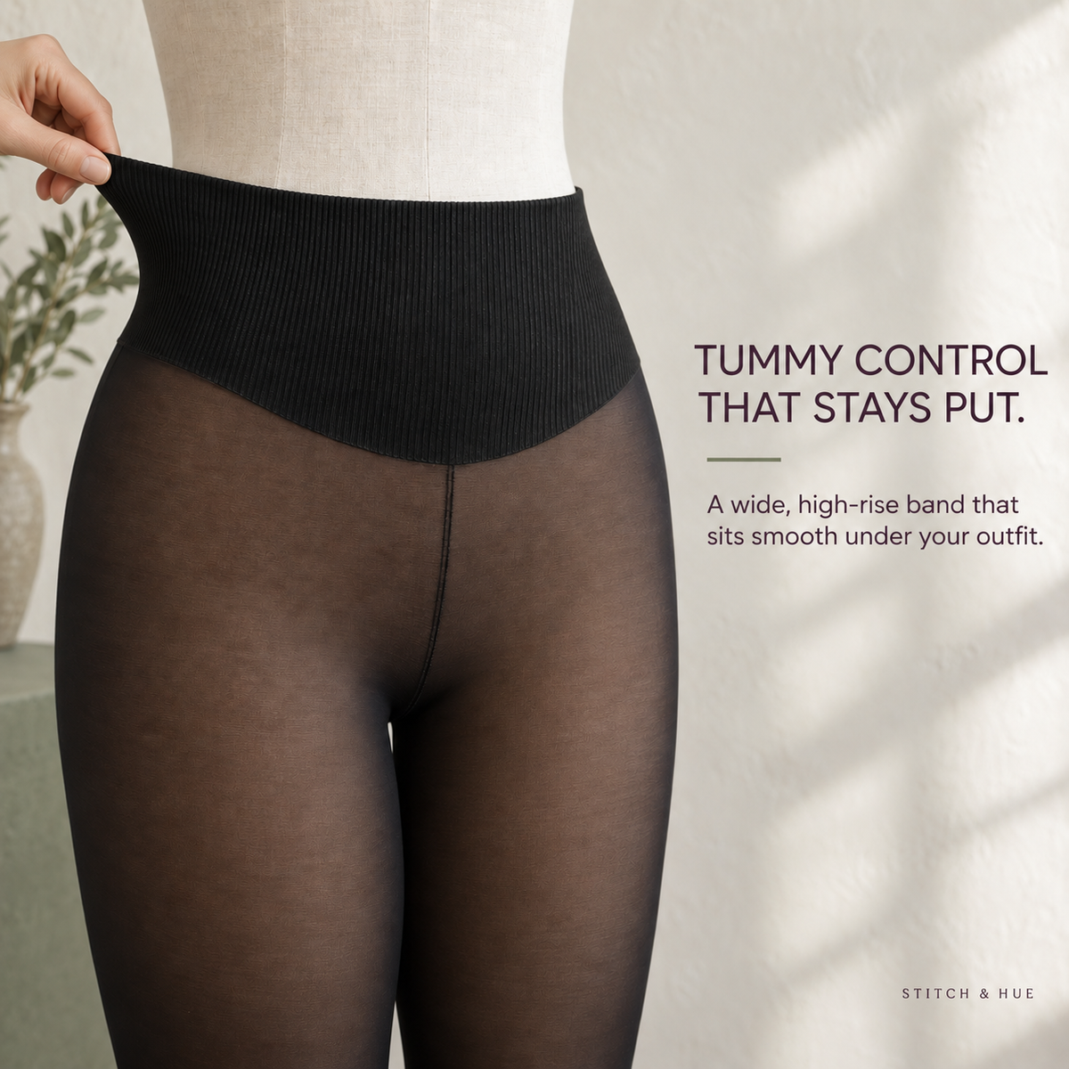 STITCH AND HUE SHAPING FLEECE TIGHTS