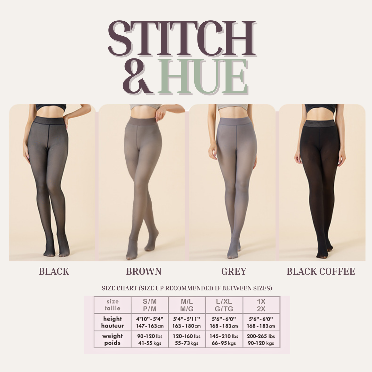 STITCH AND HUE FLEECE LINED TIGHTS